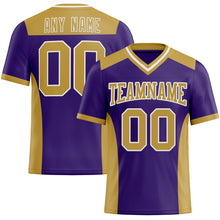 Load image into Gallery viewer, Custom Purple Old Gold-White Authentic Football Jersey
