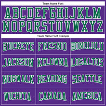 Load image into Gallery viewer, Custom Purple Kelly Green-White Authentic Football Jersey
