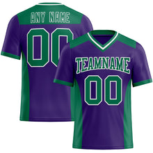 Load image into Gallery viewer, Custom Purple Kelly Green-White Authentic Football Jersey
