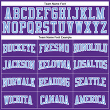 Load image into Gallery viewer, Custom Purple Light Blue-White Authentic Football Jersey
