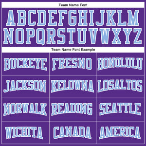 Custom Purple Light Blue-White Authentic Football Jersey