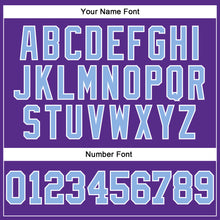 Load image into Gallery viewer, Custom Purple Light Blue-White Authentic Football Jersey
