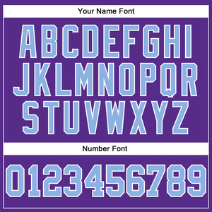 Custom Purple Light Blue-White Authentic Football Jersey