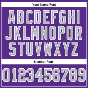 Custom Purple Gray-White Authentic Football Jersey