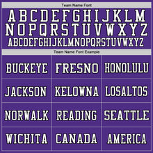 Load image into Gallery viewer, Custom Purple White-Black Mesh Authentic Throwback Football Jersey
