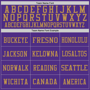 Custom Purple Old Gold-Black Mesh Authentic Throwback Football Jersey