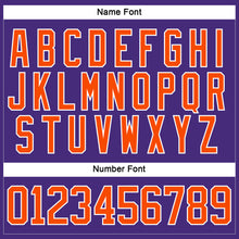Load image into Gallery viewer, Custom Purple Orange-White Hockey Lace Neck Jersey
