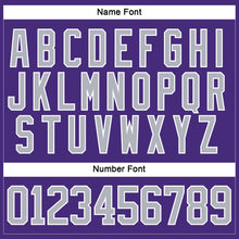 Load image into Gallery viewer, Custom Purple Gray-White Hockey Lace Neck Jersey
