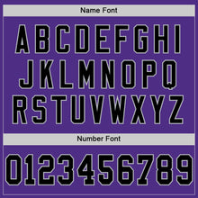 Load image into Gallery viewer, Custom Purple Black-Gray Mesh Authentic Throwback Football Jersey
