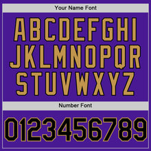 Load image into Gallery viewer, Custom Purple Black-Old Gold Authentic Throwback Baseball Jersey
