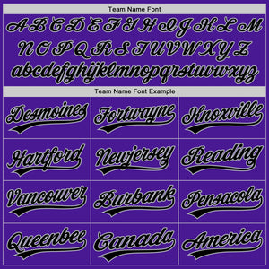 Custom Purple Black-Gray Authentic Throwback Baseball Jersey