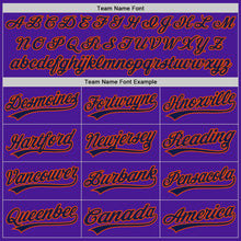 Load image into Gallery viewer, Custom Purple Navy-Orange Authentic Throwback Baseball Jersey
