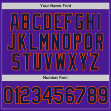 Load image into Gallery viewer, Custom Purple Navy-Orange Authentic Throwback Baseball Jersey
