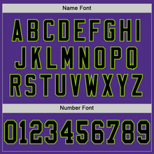 Load image into Gallery viewer, Custom Purple Black-Neon Green Mesh Authentic Football Jersey
