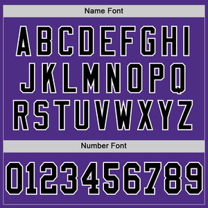 Custom Purple Black-White Mesh Authentic Football Jersey
