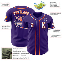 Load image into Gallery viewer, Custom Purple White-Orange Authentic Baseball Jersey
