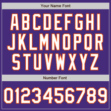 Load image into Gallery viewer, Custom Purple White-Orange Authentic Baseball Jersey
