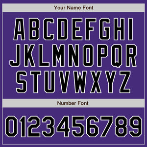 Custom Purple Black-White Authentic Baseball Jersey