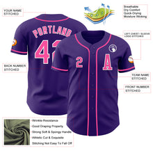 Load image into Gallery viewer, Custom Purple Pink-White Authentic Baseball Jersey
