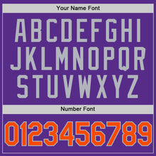 Load image into Gallery viewer, Custom Purple Orange-Gray Authentic Throwback Basketball Jersey
