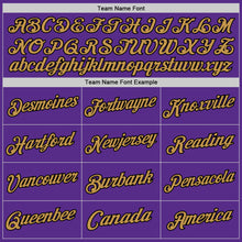 Load image into Gallery viewer, Custom Purple Black-Old Gold Authentic Throwback Basketball Jersey
