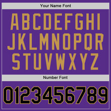 Load image into Gallery viewer, Custom Purple Black-Old Gold Authentic Throwback Basketball Jersey
