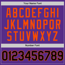 Load image into Gallery viewer, Custom Purple Black-Orange Authentic Throwback Basketball Jersey
