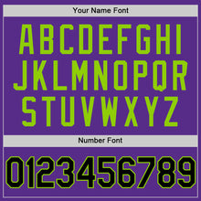 Load image into Gallery viewer, Custom Purple Black-Neon Green Authentic Throwback Basketball Jersey

