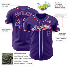 Load image into Gallery viewer, Custom Purple White-Red Authentic Baseball Jersey
