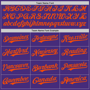 Custom Purple Orange Authentic Baseball Jersey