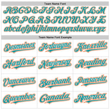 Load image into Gallery viewer, Custom White Teal-Orange Authentic Raglan Sleeves Baseball Jersey
