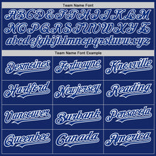 Load image into Gallery viewer, Custom Royal White Authentic Raglan Sleeves Baseball Jersey
