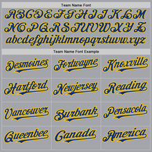 Load image into Gallery viewer, Custom Gray Royal-Yellow Authentic Raglan Sleeves Baseball Jersey
