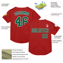 Load image into Gallery viewer, Custom Red Kelly Green-White Mesh Authentic Throwback Baseball Jersey
