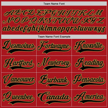 Load image into Gallery viewer, Custom Red Black-Old Gold Hockey Jersey
