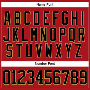 Custom Red Black-Old Gold Hockey Jersey