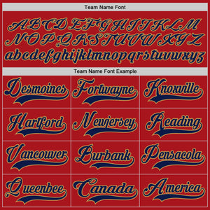 Custom Red Navy-Old Gold Hockey Jersey