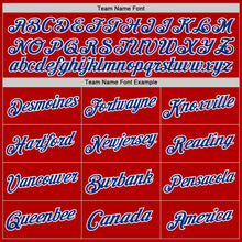 Load image into Gallery viewer, Custom Red White-Royal Authentic Throwback Basketball Jersey
