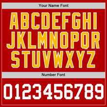 Load image into Gallery viewer, Custom Red White-Gold Authentic Throwback Basketball Jersey
