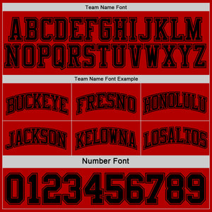 Custom Reversible Black Red Double Side Sublimation Basketball Suit Jersey