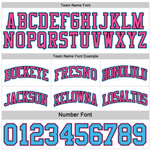 Load image into Gallery viewer, Custom Reversible Black Pink-Sky Blue Double Side Sublimation Basketball Suit Jersey
