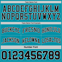 Load image into Gallery viewer, Custom Reversible Black Teal-White Double Side Sublimation Basketball Suit Jersey
