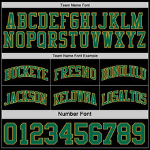 Load image into Gallery viewer, Custom Reversible Black Kelly Green-Old Gold Double Side Sublimation Basketball Suit Jersey
