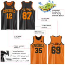 Load image into Gallery viewer, Custom Reversible Black Bay Orange Double Side Sublimation Basketball Suit Jersey
