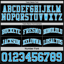 Load image into Gallery viewer, Custom Reversible Black Sky Blue-White Double Side Sublimation Basketball Suit Jersey

