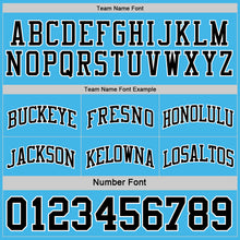 Load image into Gallery viewer, Custom Reversible Black Sky Blue-White Double Side Sublimation Basketball Suit Jersey

