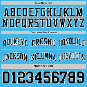 Custom Reversible Black Sky Blue-White Double Side Sublimation Basketball Suit Jersey