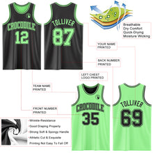 Load image into Gallery viewer, Custom Reversible Black Pea Green Double Side Sublimation Basketball Suit Jersey
