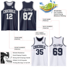 Load image into Gallery viewer, Custom Navy White Reversible Double Side Sublimation Basketball Suit Jersey
