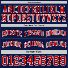 Load image into Gallery viewer, Custom Navy Red-White Reversible Double Side Sublimation Basketball Suit Jersey

